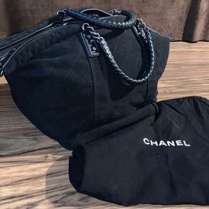 CHANEL BLACK DENIM WEEKENDER